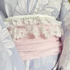 可愛いパールレースフリル帯揚げ　成人式振袖　卒業式袴　浴衣着物　帯飾り　七五三