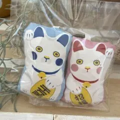ハンドメイド 招き猫 キーホルダー 2個セット