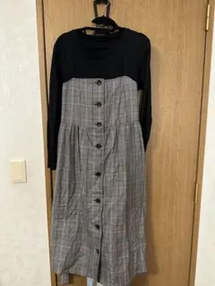 マタニティ服 チェック柄・ワンピース３点