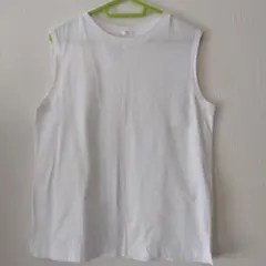 GU ホワイト ノースリーブ Tシャツ Lサイズ