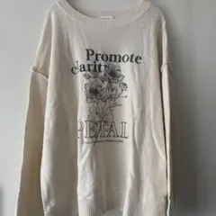レプシィム花柄薄手ニット長袖☆美品