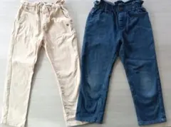 apreslescours ベージュ pairmanonデニムブルーパンツ2点