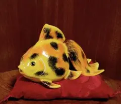 九谷焼　金魚　５号　虎柄　美品　高級座布団付きのサムネイル