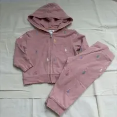 【極美品】Polo ポニーピケフーディ&パンツセット　18M セットアップ