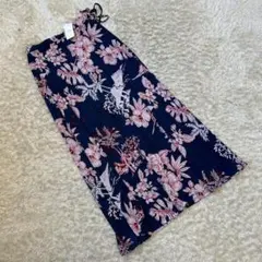 《 ZiZe 》レディース 新品 タグ付き 南国 柄 スカート ネイビー 夏