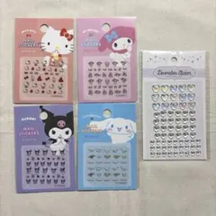 サンリオネイルシール　デコレーションシール　5枚セット　セリア　キティ　マイメロ