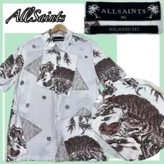 ✨美品✨ALLSAINTSオールセインツ半袖和柄アロハシャツ虎柄レーヨン L相当のサムネイル
