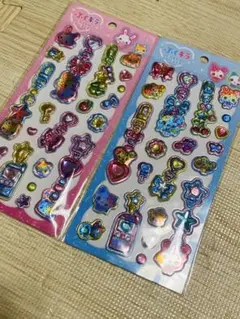 ぷくキラ チャームステッカー2種セット まじかるみゅーちゃん フワフワらびちゃん