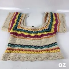 ZARA ザラ カラフル ジオメトリック クロップド ニット トップス