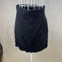 【美品】EMODA エモダ コーデュロイ ハイウエスト ミニスカート ブラックのサムネイル
