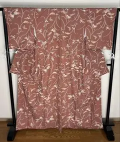 小紋　ポリエステル　洗える着物　植物　花柄　RT5