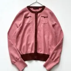 【大人気】CABaN　近年 コットンカシミヤ バイカラークルーネックカーディガンのサムネイル