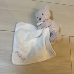 ジェラートピケ　くまさんタオルハンカチ　ラトル