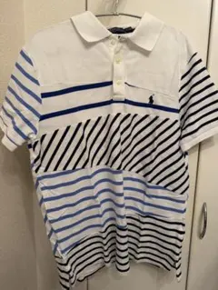 ラルフローレン　ストライプ柄 コットン ポロシャツM