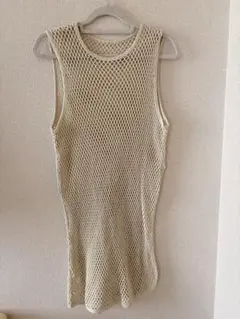 Plage プラージュ MESHタンクトップ ノースリーブ ナチュラル 美品 