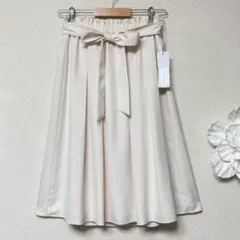 アリスバーリー　シンプルウエスト総ゴムリボン付きスカート　L11号 キナリ　新品
