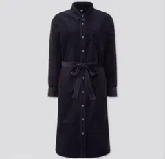UNIQLO ユニクロ　コーデュロイシャツワンピース（長袖）　ネイビー