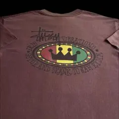 “ラスタクラウン” old stussy 黒タグ プリント Tシャツ L 80s