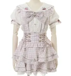 リズリサLIZLISAはしごリボンギンガムティアードスカパンピンク