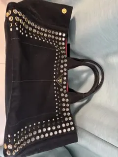 PRADA スタッズ付きトートバッグ ブラック(美品・正規品保証付き)