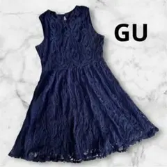 GU レースワンピース レディース ネイビー S