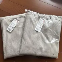 [新品未使用]ユニクロ　ワッフル　長袖　Mサイズ 2点セット