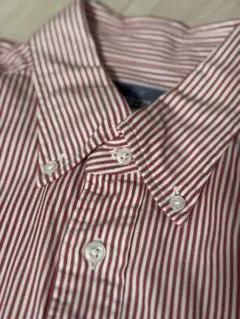【未使用】HITOYOSHI ストライプシャツ　レッド　L