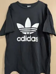 90s USA製 アディダス 前後両面ビッグロゴ Tシャツ シングルステッチ L