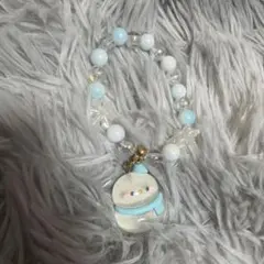雪だるま　ブレスレット　青　水色