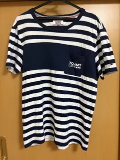 TOMMY JEANS ボーダーTシャツ ネイビー Lのサムネイル