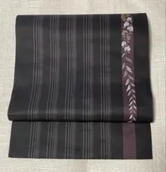 博多紫野間道　本場筑前　八寸なごや帯　西村織物　正絹　伝統工芸 博多紫野間道 本場筑前 八寸なごや帯 西村織物 正絹 伝統工芸 八