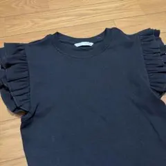 ZARA 민소매 프릴 컷소우 블랙