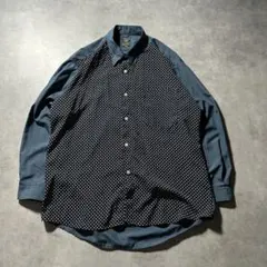 ヴィンテージ 水玉 切り替え モード レトロ ヨーロピアン デザイン シャツ