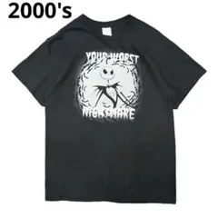 00s Disney ナイトメアビフォアクリスマス プリント Tシャツ