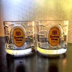 昭和レトロ　サントリーウイスキー 角瓶　50周年記念 ロックグラス 2個セット