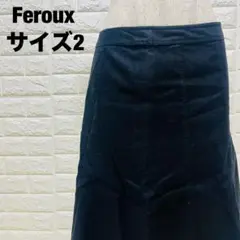 Feroux ブラック フレアスカート サイズ2 美品 シンプル 【323】