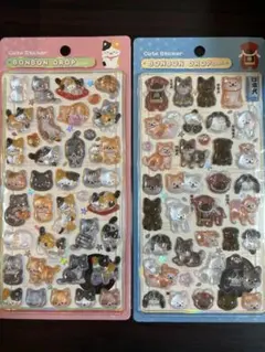 正規品 ボンボンドロップシール 和柄 新作 和猫 和犬 日本犬 犬 ネコ 新品