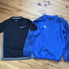 NIKE 半袖　黒／S adidas 長袖　ブルー／140 2セット