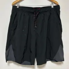 ラッセル 無地 ハーフパンツ メッシュ裾 XL ビッグサイズ 黒 化繊 ジムのサムネイル