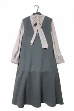 RPS　ピンク×薄紫 リボン付きワンピース