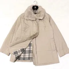 美品☆バーバリーロンドン ロング ダウンコート ノバチェック リアル