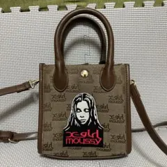 moussy x-girl コラボ　女性刺繍トートバッグ　ミニトート