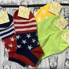 tutuanna アメリカ国旗デザイン ドット　ソックス 5足セット