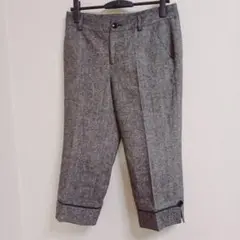 ハッシュアッシュ HusHusH ツイード調 ウール混 クロップドパンツ L