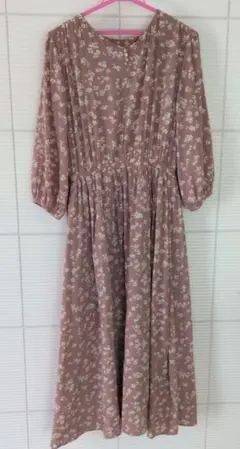 シップス☆SHIPS☆花柄☆ロングワンピース☆くすみピンク