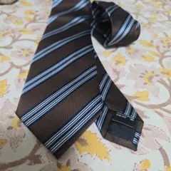 LUSTER ブラウン ストライプ ネクタイ