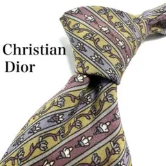 ★【極美品】 Christian Dior ストライプ柄 ネクタイ ワインレッド
