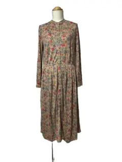 O113★ホコモモラ シビラ ワンピース長袖 春秋ニット花柄 40 家庭で洗える