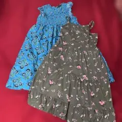 花柄ノースリーブワンピース2てんセット