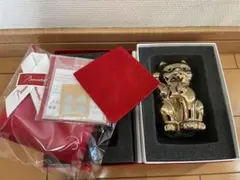 【廃盤】新品未使用　バカラ　まねき猫　ゴールド　箱・付属品・座布団（赤）付き